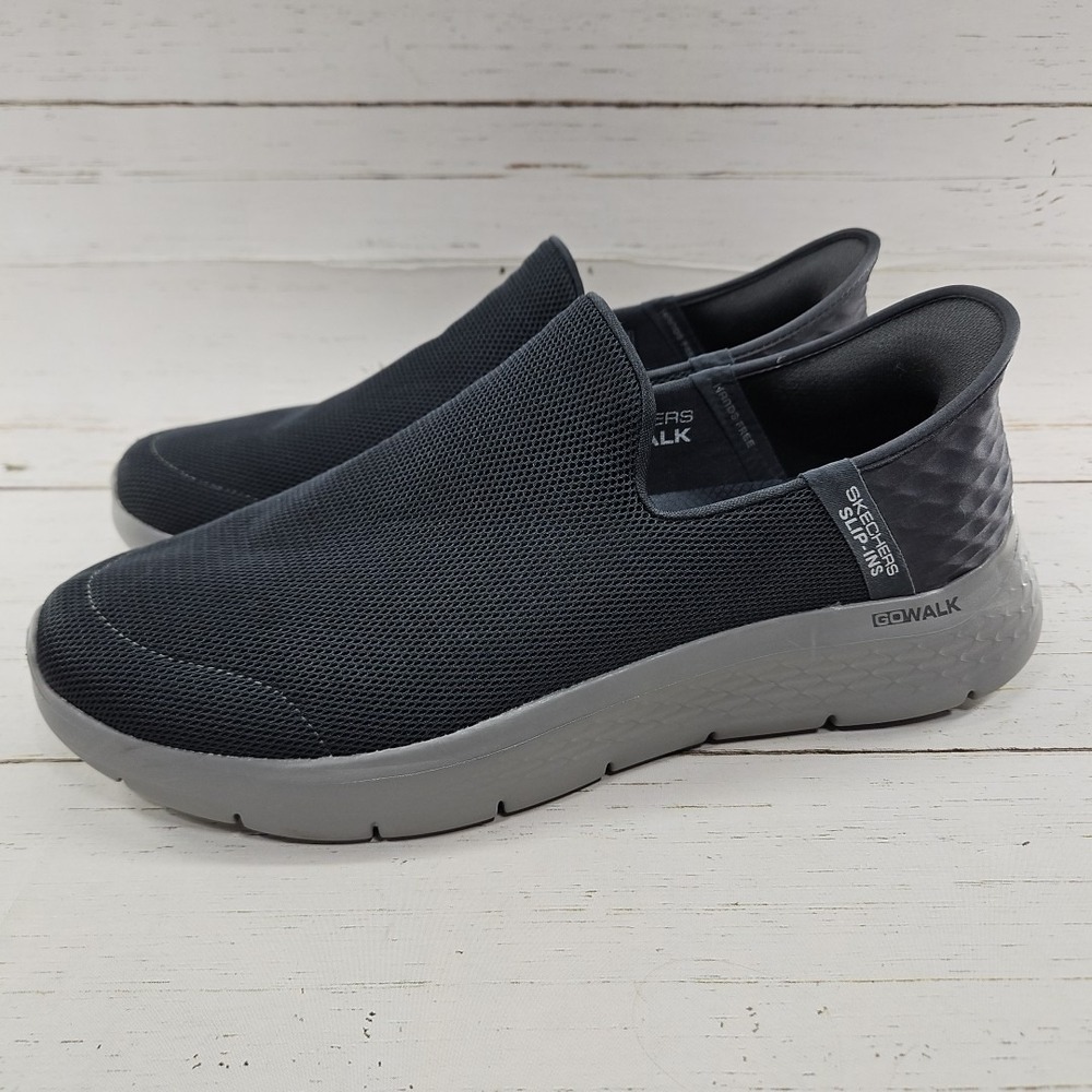 Skechers Slip Ins Go Walk Flex Athletic Shoes Mens 13 Extra Wide Gray Hands Free